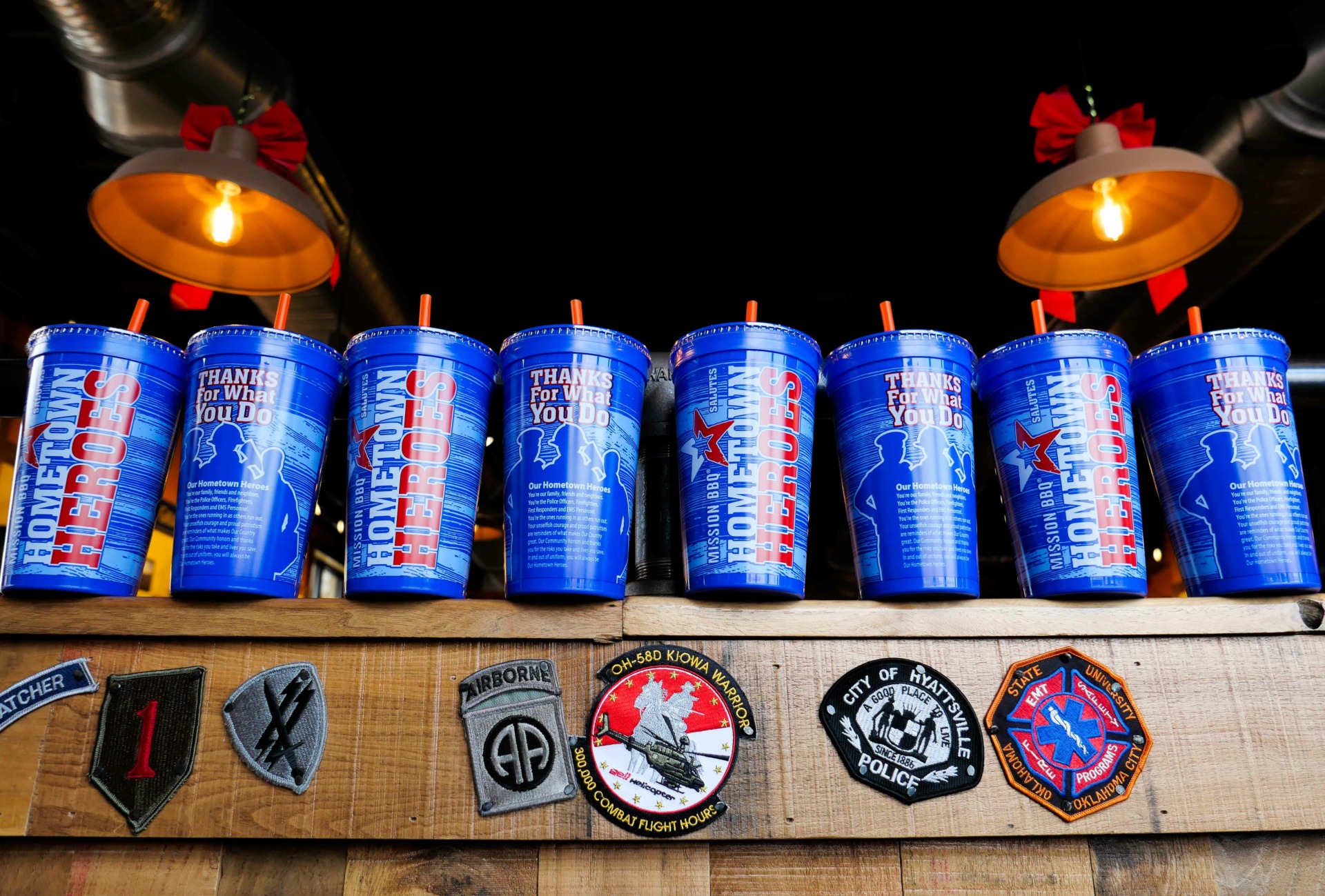 The blue Hometown Heroes Cup in which all sales are donated to local police charities.